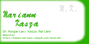 mariann kasza business card